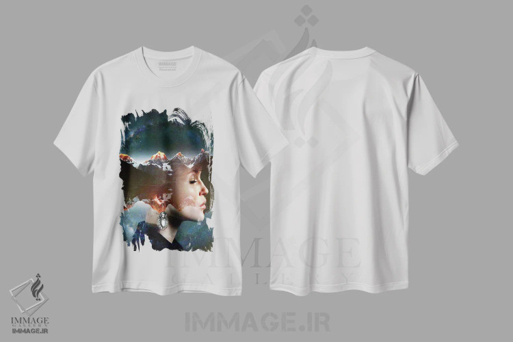 تیشرت سفید طرح دار شب خاموش، هنر دیجیتال اثر دومینیک بادوئل | فروشگاه ایماژ