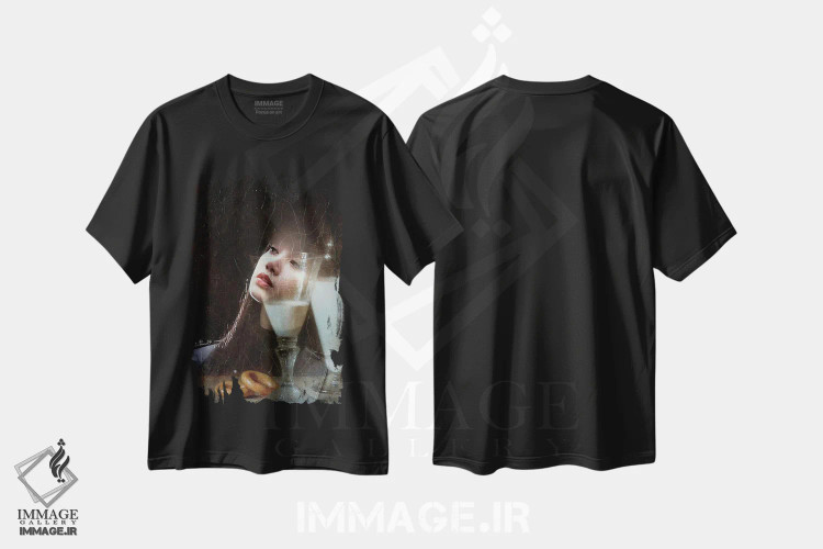 تیشرت مشکی طرح دار خوراک مختصر، هنر دیجیتال اثر دومینیک بادوئل | immage.ir