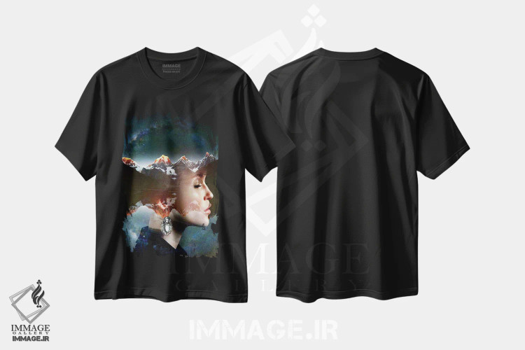 تیشرت مشکی طرح دار شب خاموش، هنر دیجیتال اثر دومینیک بادوئل | immage.ir