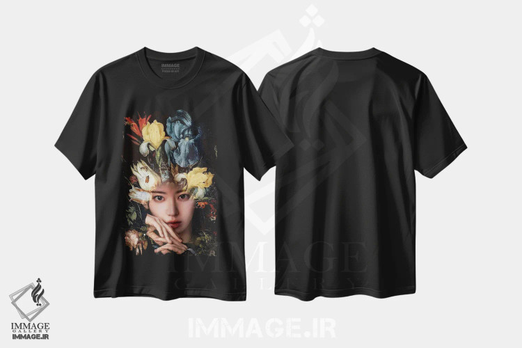 تیشرت مشکی طرح دار جنگجوی گل ها، هنر دیجیتال اثر دومینیک بادوئل | فروشگاه ایماژ