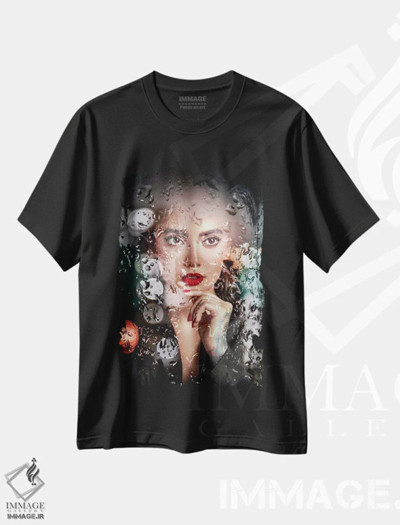 تیشرت مشکی طرح دار چراغ های خیس، هنر دیجیتال اثر دومینیک بادوئل | immage.ir
