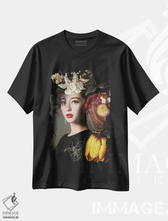 تیشرت مشکی طرح دار مجلل، هنر دیجیتال اثر دومینیک بادوئل | فروشگاه ایماژ