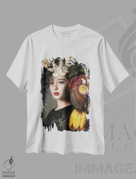 تیشرت سفید طرح دار مجلل، هنر دیجیتال اثر دومینیک بادوئل | immage.ir