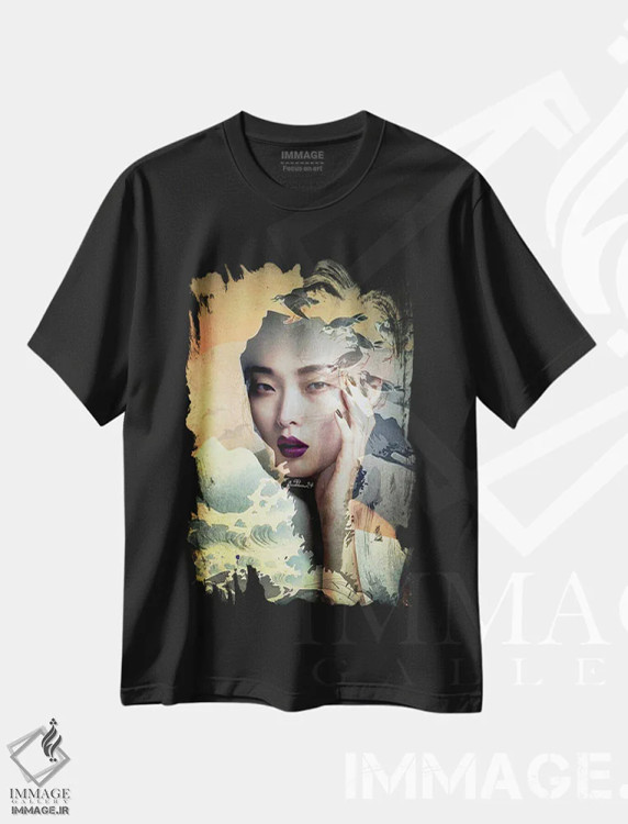 تیشرت مشکی طرح دار خیال شرقی، دکور آسیایی اثر دومینیک بادوئل | immage.ir