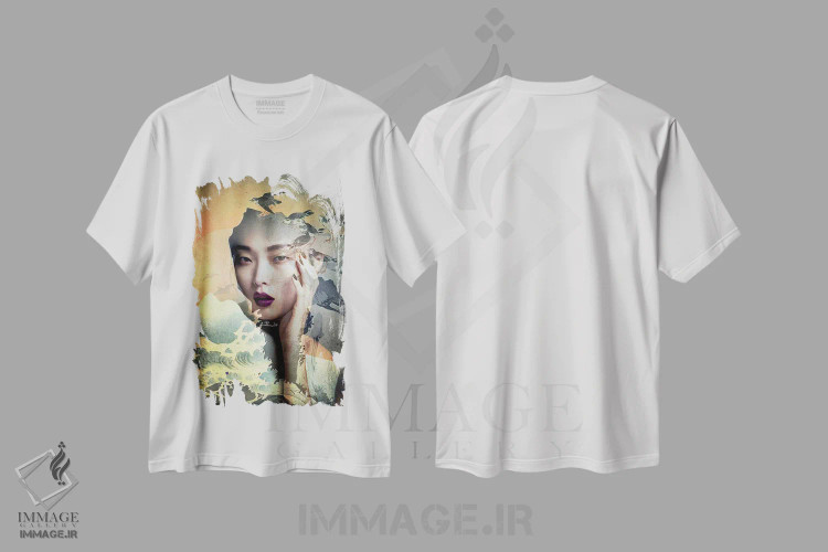 تیشرت سفید طرح دار خیال شرقی، دکور آسیایی اثر دومینیک بادوئل | فروشگاه ایماژ
