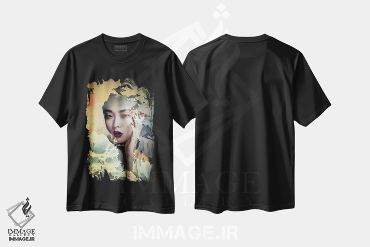 تیشرت مشکی طرح دار خیال شرقی، دکور آسیایی اثر دومینیک بادوئل | immage.ir
