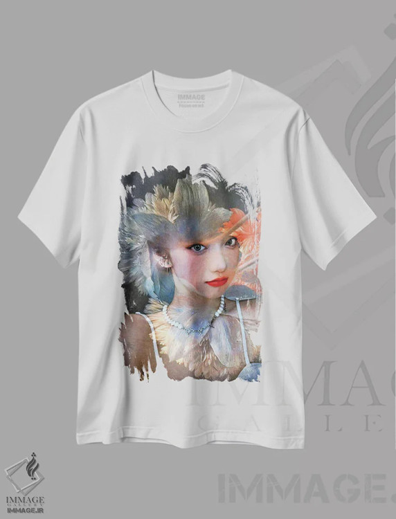 تیشرت سفید طرح دار همه چیز در پر و پاستل، دکور آسیایی اثر دومینیک بادوئل | immage.ir