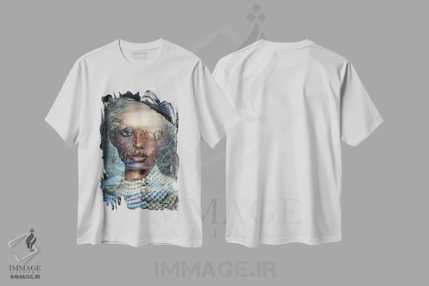 تیشرت سفید طرح دار زمستان تاریک، هنر آمریکایی آفریقایی تبار اثر دومینیک بادوئل | فروشگاه ایماژ