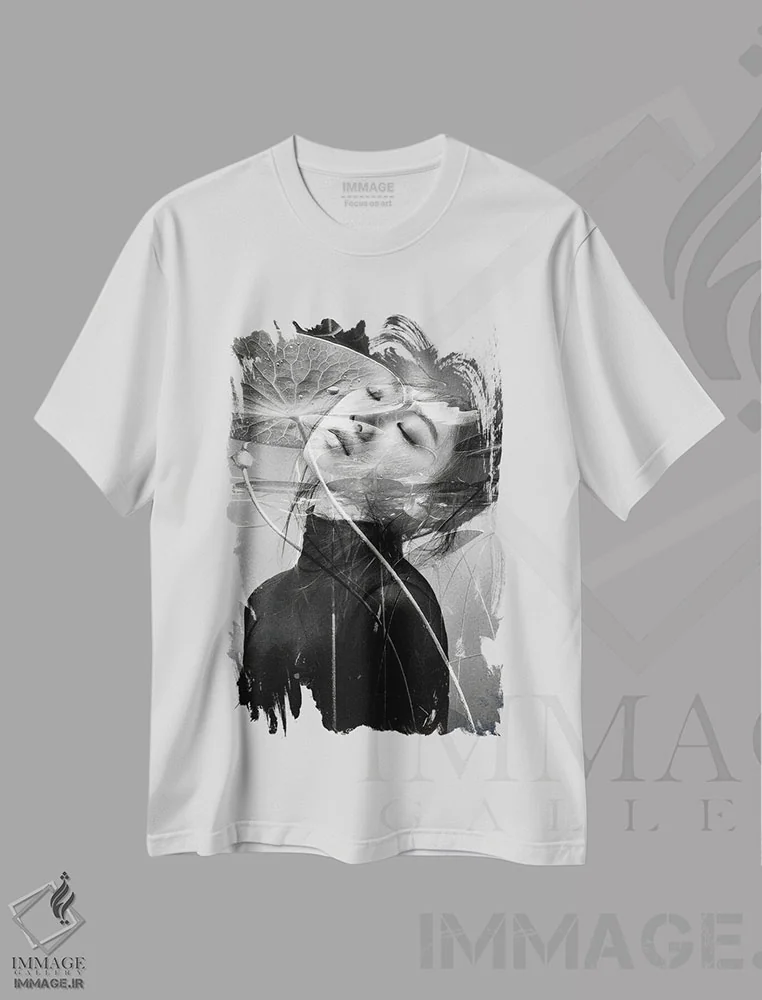 تیشرت سفید طرح دار حوری غرق شده، دکور آسیایی اثر دومینیک بادوئل | immage.ir
