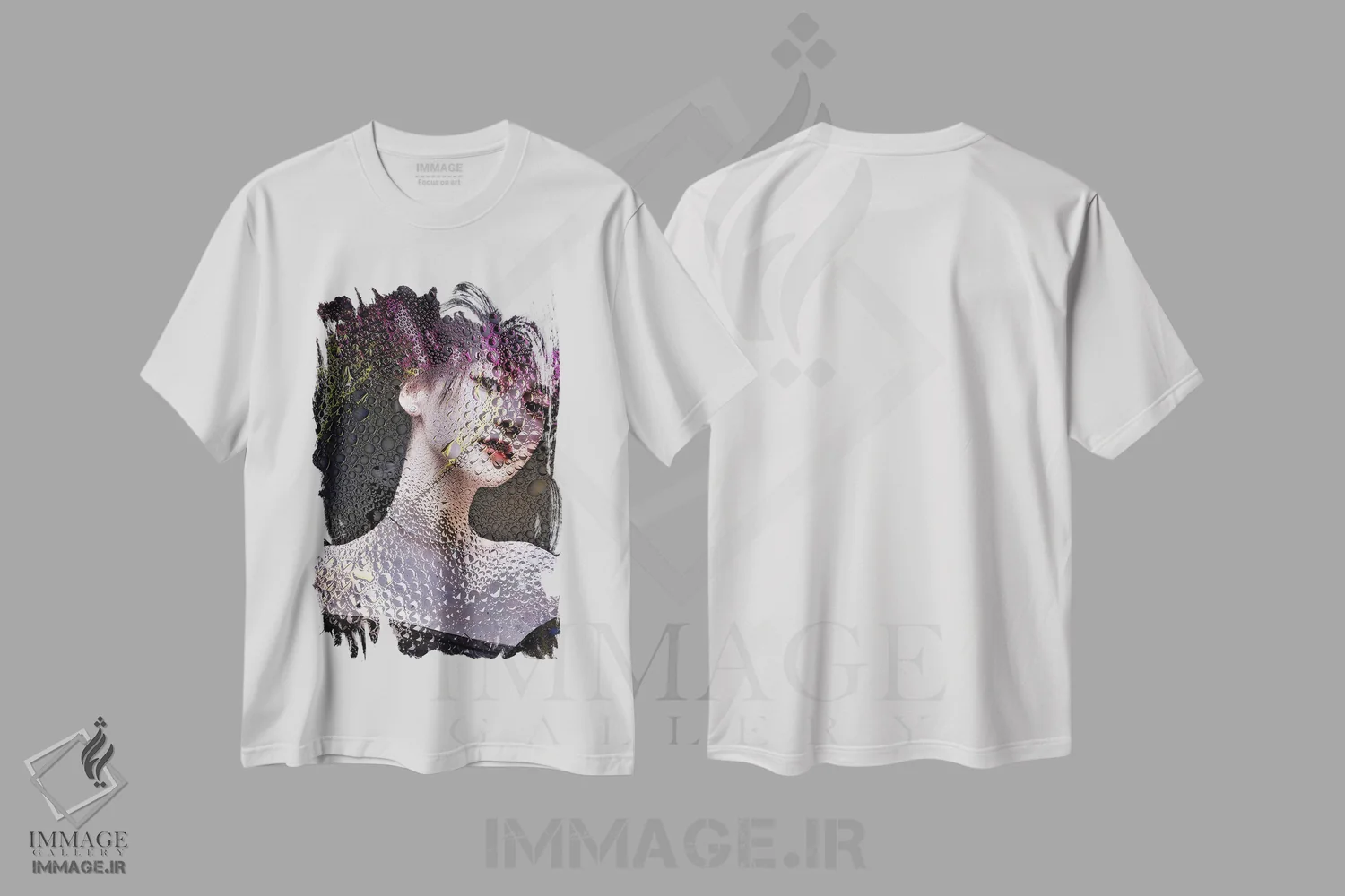 تیشرت سفید طرح دار طاووس مه آلود، هنر دیجیتال اثر دومینیک بادوئل | immage.ir