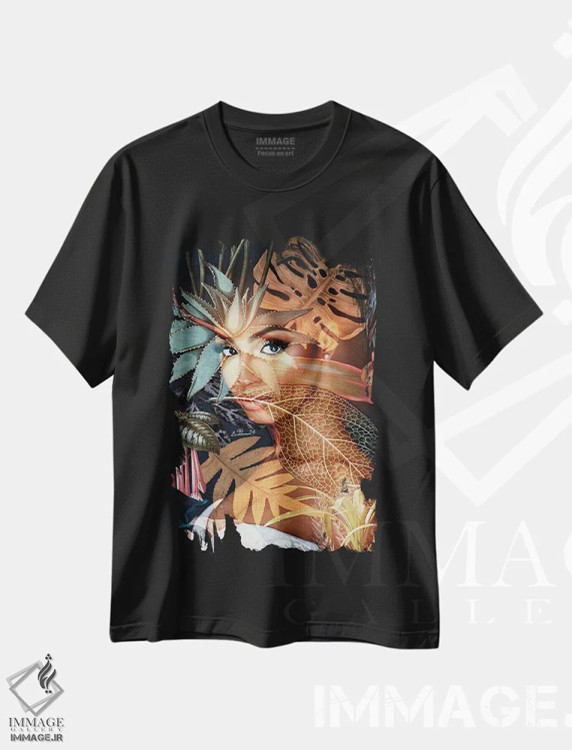 تیشرت مشکی طرح دار آمانیرناس، هنر آمریکایی آفریقایی تبار اثر دومینیک بادوئل | immage.ir