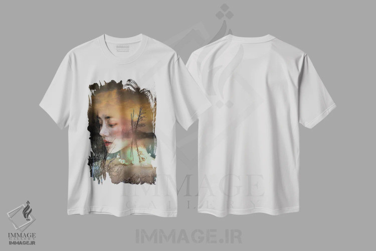 تیشرت سفید طرح دار انقلاب خورشیدی، هنر دیجیتال اثر دومینیک بادوئل | فروشگاه ایماژ