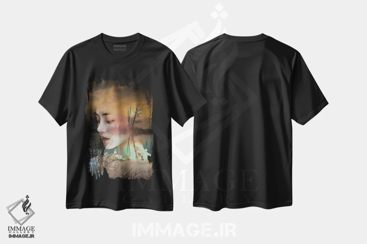 تیشرت مشکی طرح دار انقلاب خورشیدی، هنر دیجیتال اثر دومینیک بادوئل | immage.ir