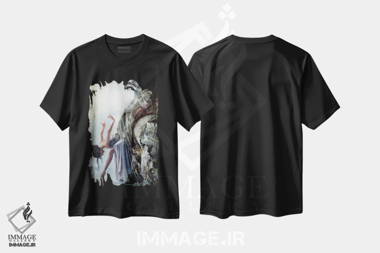 تیشرت مشکی طرح دار قصهٔ پریان، هنر دیجیتال اثر دومینیک بادوئل | فروشگاه ایماژ