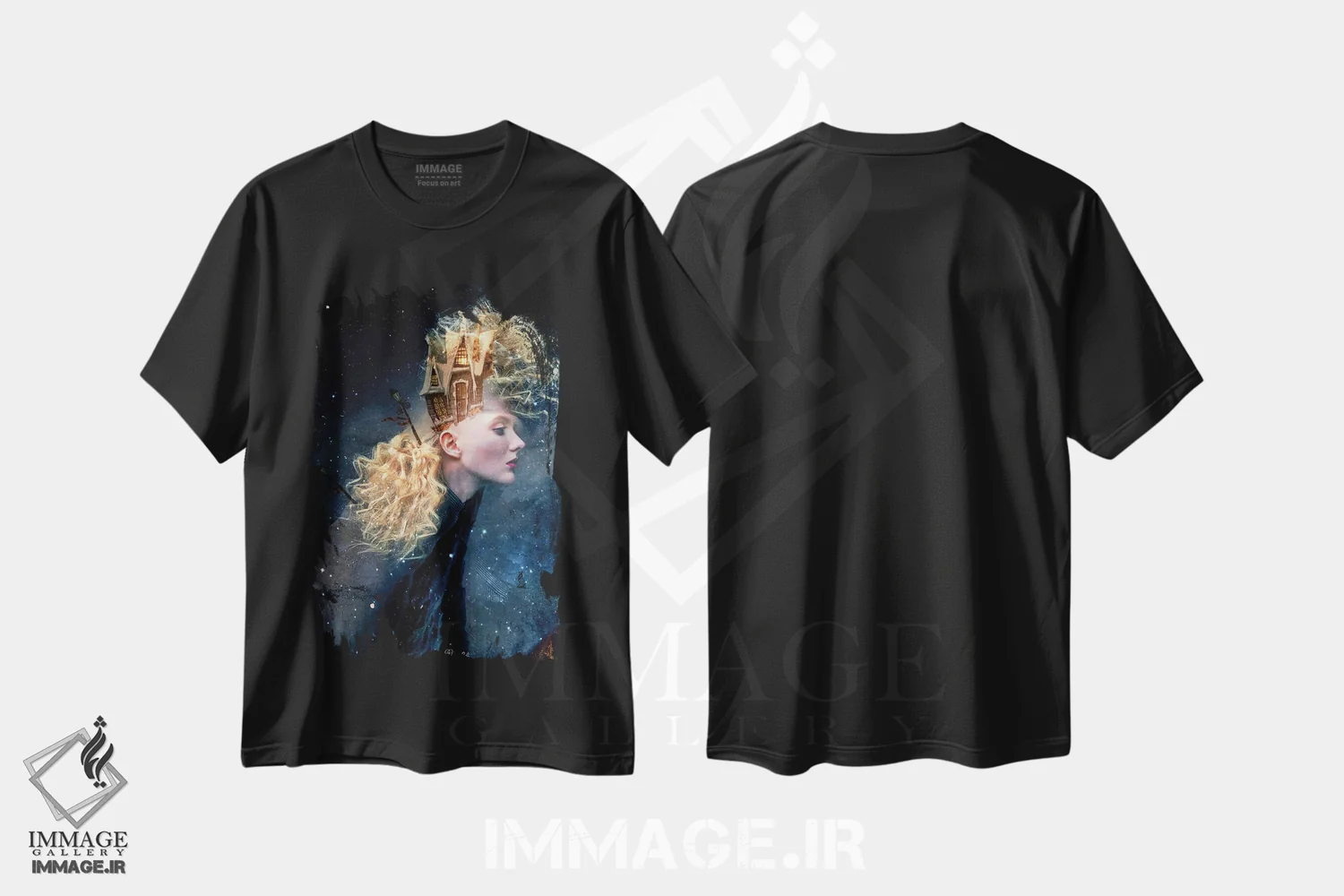 تیشرت مشکی طرح دار پری کریسمس، هنر دیجیتال اثر دومینیک بادوئل | immage.ir