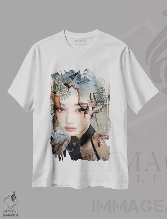 تیشرت سفید طرح دار پرنده بان کوچک، دکور آسیایی اثر دومینیک بادوئل | immage.ir