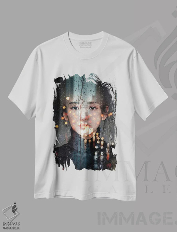 تیشرت سفید طرح دار چراغ ها روشن، دکور آسیایی اثر دومینیک بادوئل | فروشگاه ایماژ