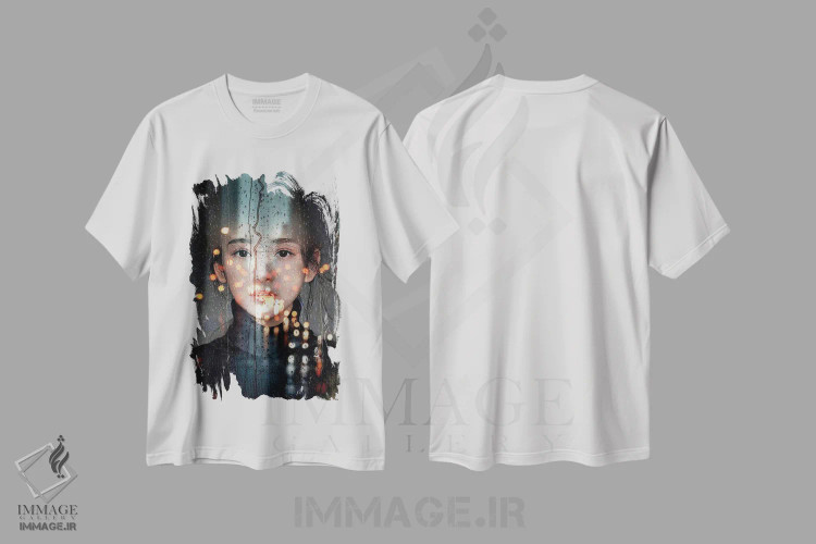 تیشرت سفید طرح دار چراغ ها روشن، دکور آسیایی اثر دومینیک بادوئل | فروشگاه ایماژ