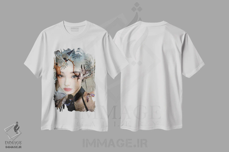 تیشرت سفید طرح دار پرنده بان کوچک، دکور آسیایی اثر دومینیک بادوئل | immage.ir