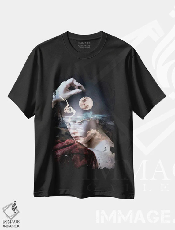 تیشرت مشکی طرح دار دیوانه، هنر دیجیتال اثر دومینیک بادوئل | immage.ir