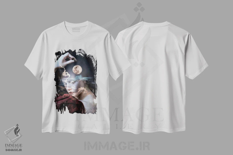 تیشرت سفید طرح دار دیوانه، هنر دیجیتال اثر دومینیک بادوئل | فروشگاه ایماژ