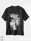تیشرت مشکی طرح دار ملانکولیا، هنر دیجیتال سیاه و سفید اثر دومینیک بادوئل | فروشگاه ایماژ