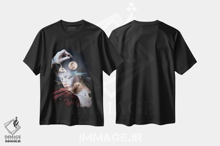 تیشرت مشکی طرح دار دیوانه، هنر دیجیتال اثر دومینیک بادوئل | immage.ir