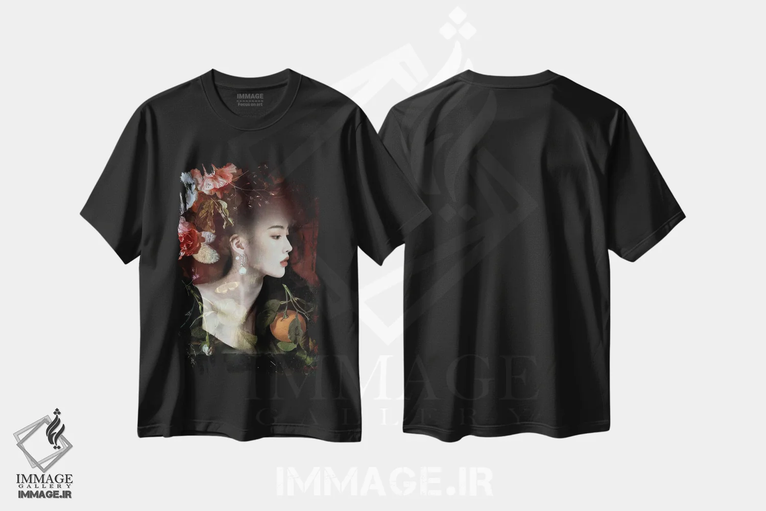 تیشرت مشکی طرح دار فراوانی، دکور آسیایی اثر دومینیک بادوئل | immage.ir