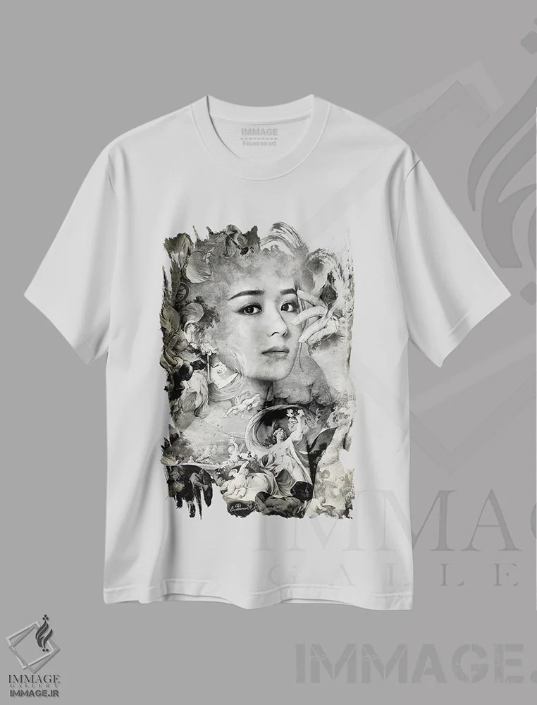 تیشرت سفید طرح دار مارکیز، دکور آسیایی اثر دومینیک بادوئل | immage.ir