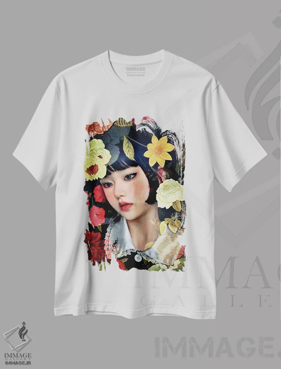 تیشرت سفید طرح دار لولیتا، دکور آسیایی اثر دومینیک بادوئل | فروشگاه ایماژ