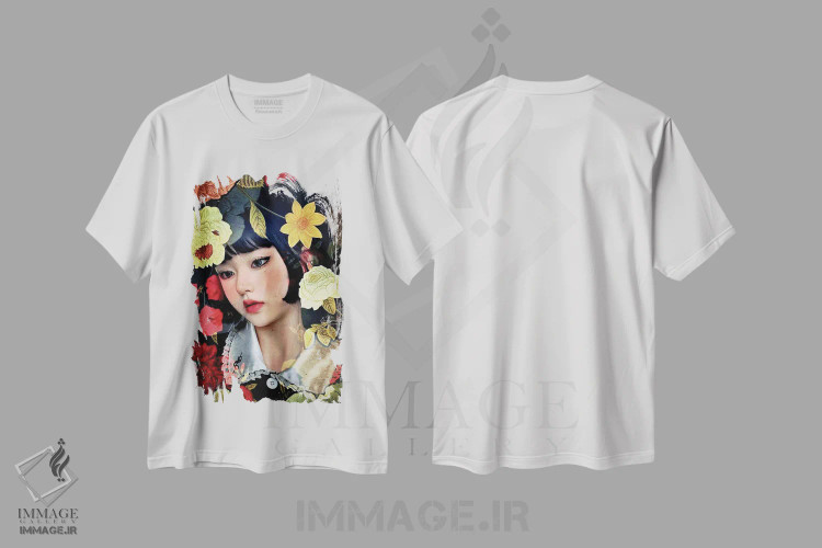 تیشرت سفید طرح دار لولیتا، دکور آسیایی اثر دومینیک بادوئل | فروشگاه ایماژ