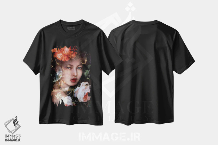 تیشرت مشکی طرح دار پنچیا، هنر دیجیتال اثر دومینیک بادوئل | فروشگاه ایماژ