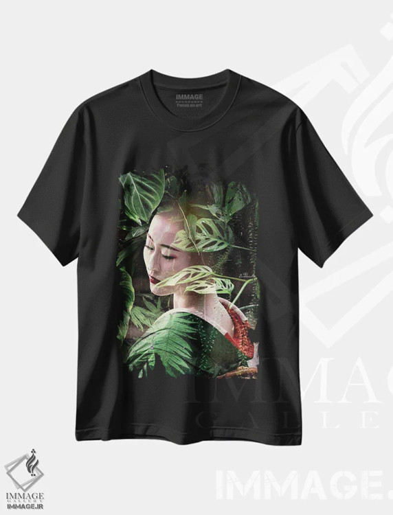 تیشرت مشکی طرح دار گیشای گرمسیری، دکور آسیایی اثر دومینیک بادوئل | immage.ir