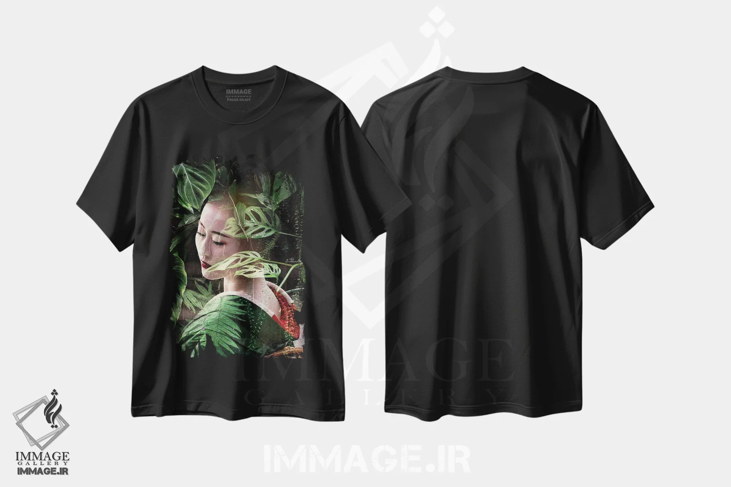 تیشرت مشکی طرح دار گیشای گرمسیری، دکور آسیایی اثر دومینیک بادوئل | immage.ir