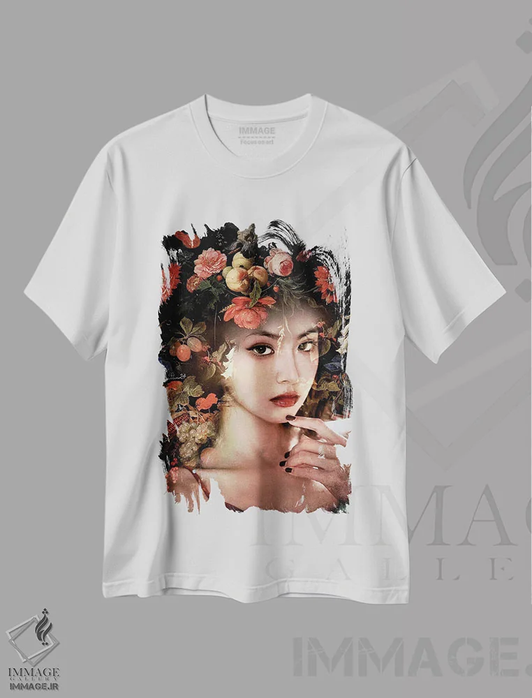 تیشرت سفید طرح دار گیاهان، دکور آسیایی اثر دومینیک بادوئل | immage.ir