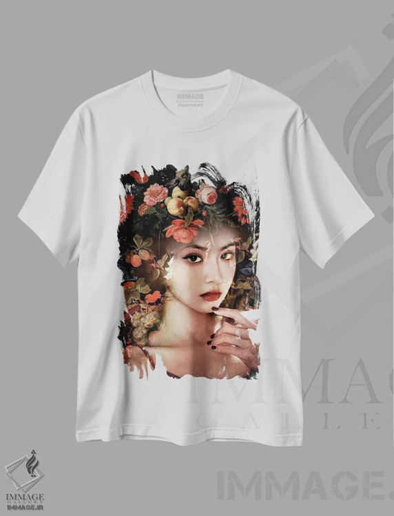 تیشرت سفید طرح دار گیاهان، دکور آسیایی اثر دومینیک بادوئل | immage.ir