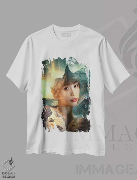 تیشرت سفید طرح دار مونالیزا، دکور آسیایی اثر دومینیک بادوئل | immage.ir