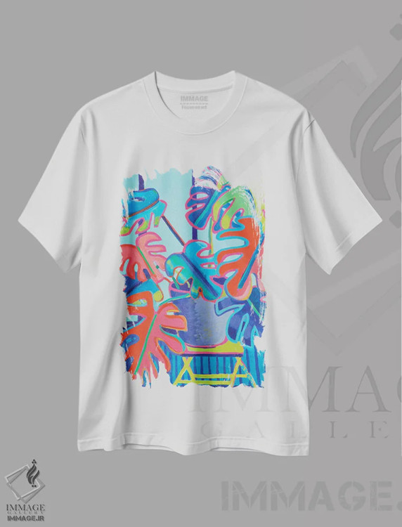 تیشرت سفید طرح دار مونسترا دلیسیوزا، دکور معاصر اثر دبرا برتون رابینسون | immage.ir