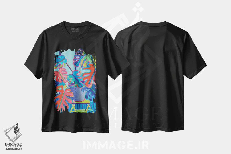 تیشرت مشکی طرح دار مونسترا دلیسیوزا، دکور معاصر اثر دبرا برتون رابینسون | فروشگاه ایماژ