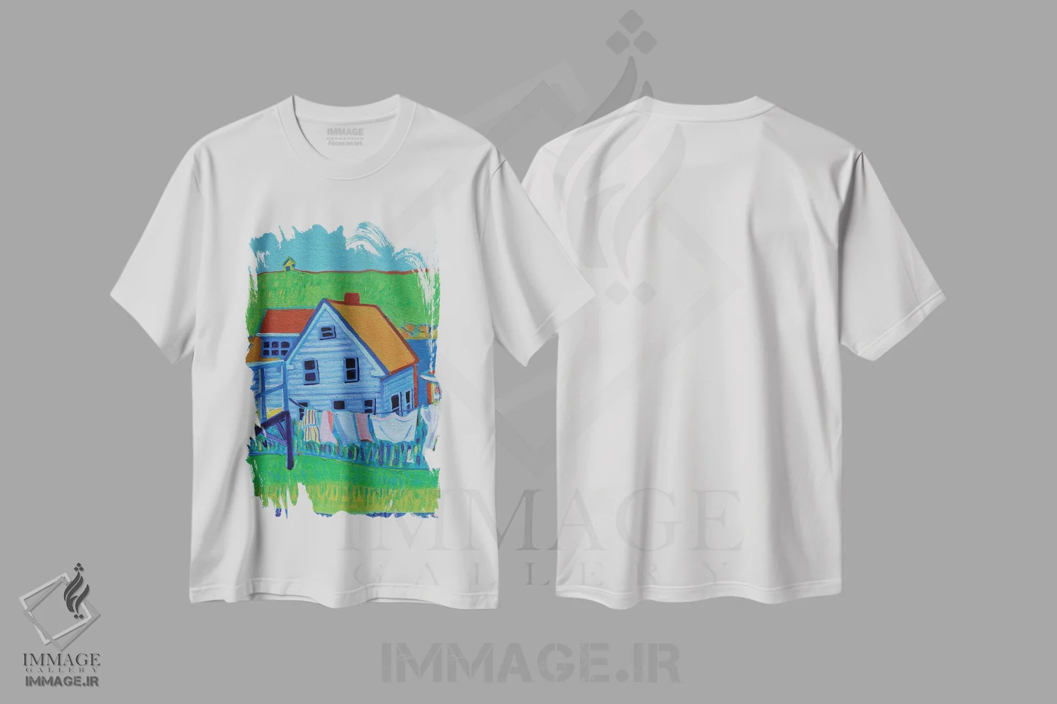 تیشرت سفید طرح دار طناب رخت، جزیره مون هیگان، مین، دکور معاصر اثر دبرا برتون رابینسون | immage.ir