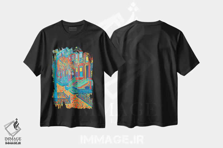 تیشرت مشکی طرح دار در یک روز پاییزی، دکور معاصر اثر دبرا برتون رابینسون | فروشگاه ایماژ