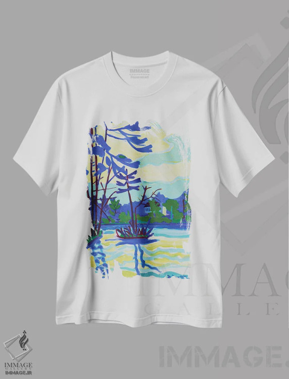 تیشرت سفید طرح دار جزیره مساپوآگ، دکور معاصر اثر دبرا برتون رابینسون | immage.ir