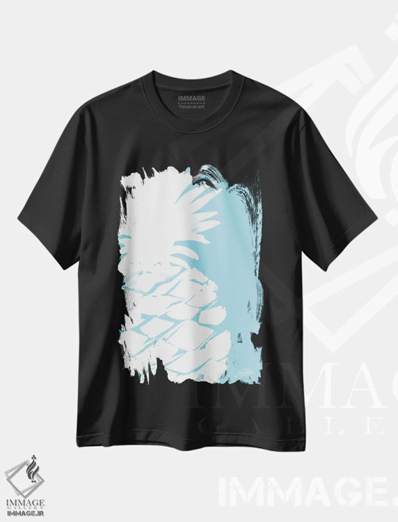 تیشرت مشکی طرح دار آناناس مدرن I، تزئینی اثر جولی دریسه | immage.ir