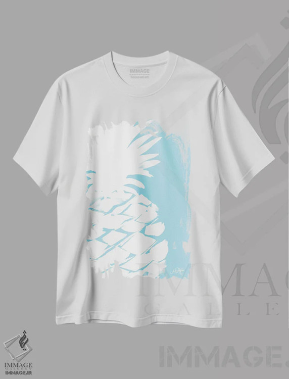 تیشرت سفید طرح دار آناناس مدرن I، تزئینی اثر جولی دریسه | فروشگاه ایماژ