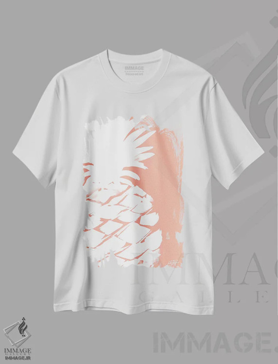 تیشرت سفید طرح دار آناناس مدرن II، تزئینی اثر جولی دریسه | immage.ir