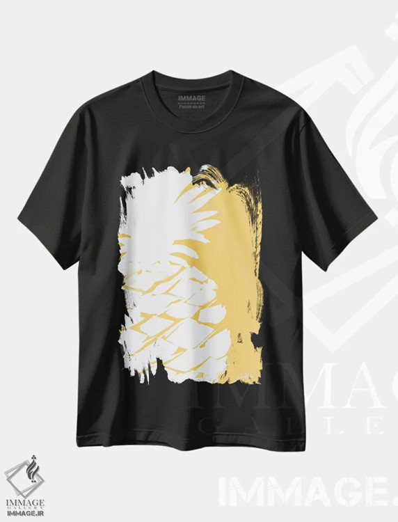 تیشرت مشکی طرح دار آناناس مدرن III، تزئینی اثر جولی دریسه | immage.ir