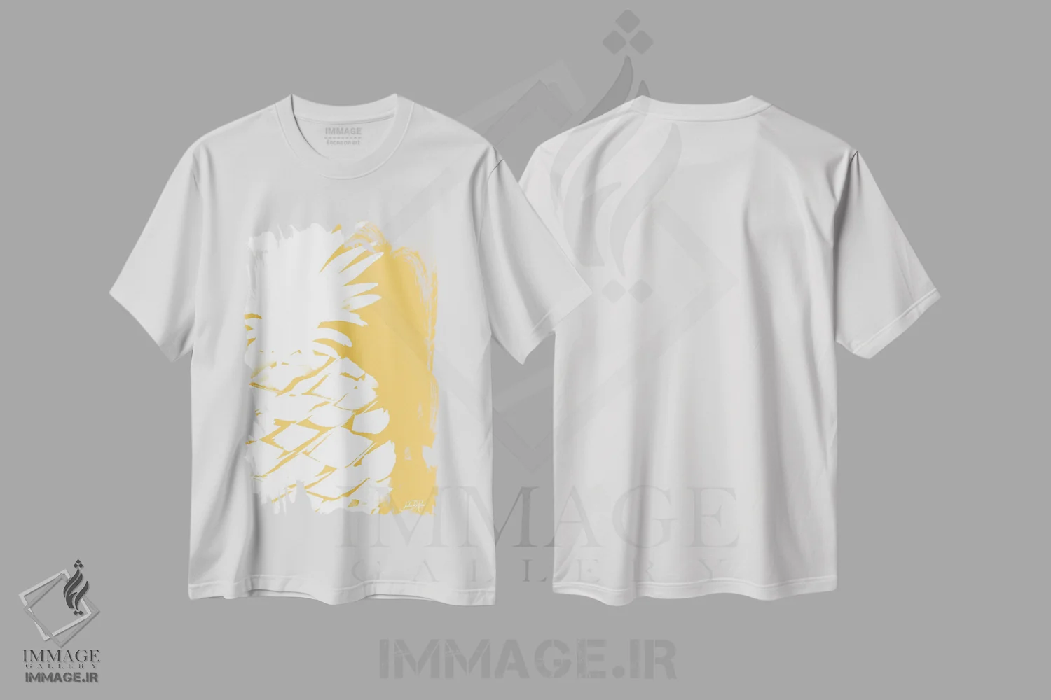 تیشرت سفید طرح دار آناناس مدرن III، تزئینی اثر جولی دریسه | فروشگاه ایماژ