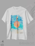 تیشرت سفید طرح دار فلامینگو I، دکور ساحلی اثر جولی دریسه | فروشگاه ایماژ