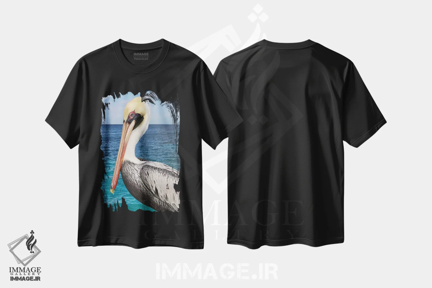 تیشرت مشکی طرح دار پلیکان، تزئینی اثر جولی دریسه | فروشگاه ایماژ