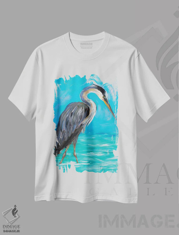 تیشرت سفید طرح دار پرنده ساحلی I، دکور ساحلی اثر جولی دریسه | immage.ir